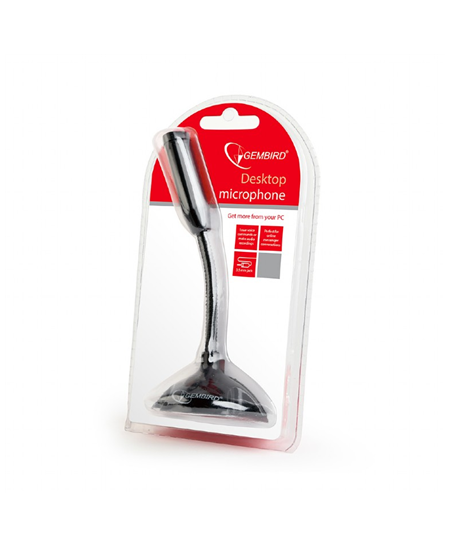 Gembird Desktop microphone MIC-D-02 3.5 mm, 3.5 mm audio plug, Black
