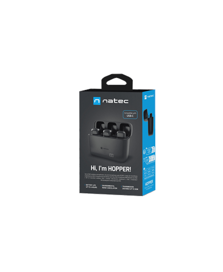 Natec | Hopper Lavier Mobile Microphone USB-C, 2 pcs | Black | Noise reduction