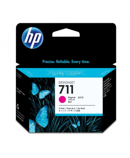HP 711 3-pack (CZ135A) Rašalinė kasetė, Purpurinė