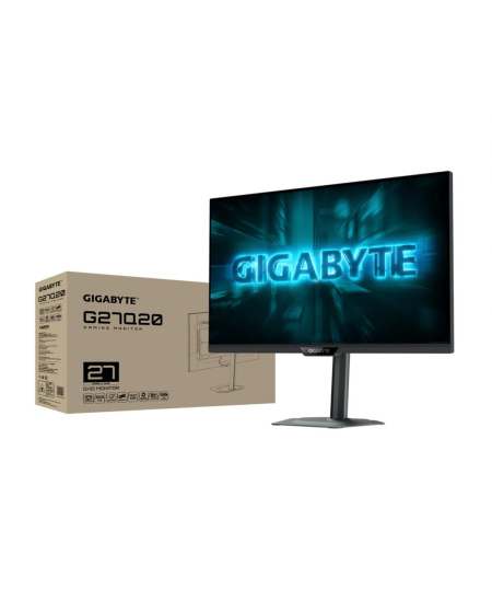 Gigabyte G27Q20 EK | 27 " | SS IPS | QHD | 200 Hz | 0.5 ms | 2560 x 1440 pixels | 350 cd/m² | HDMI ports quantity 2