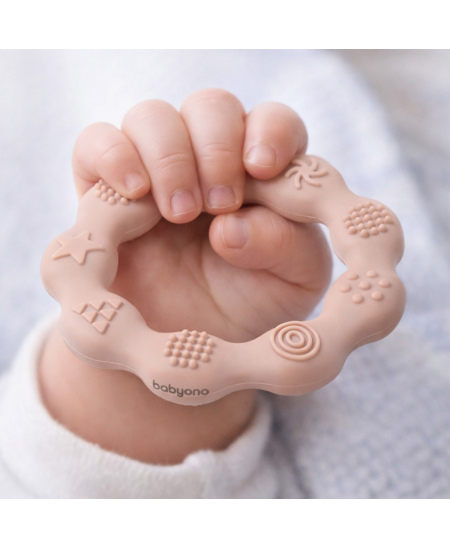 Babyono kramtukas silikoninis žiedas kreminis 825/04