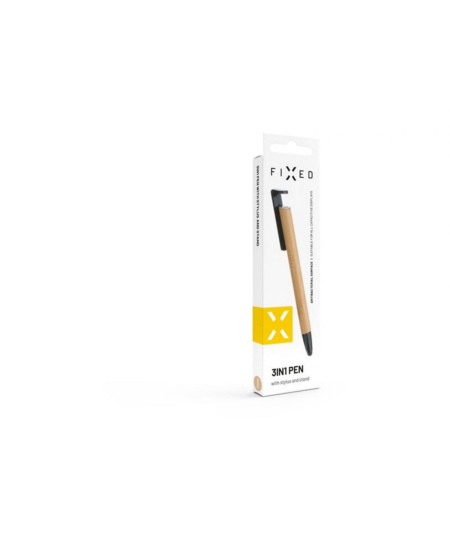 Fixed | Pen With Stylus and Stand | 3 in 1 | Pencil | Stylus for capacitive displays; Stand for phones and tablets | Bamboo
