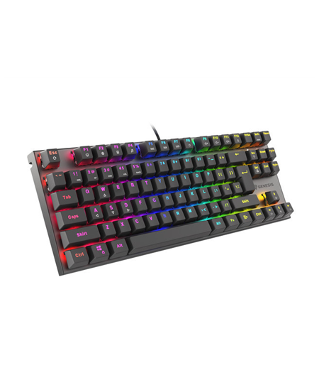 Genesis THOR 303 TKL, Mechanical Gaming Keyboard, RGB LED light, US, Black, Wired, USB Type-A