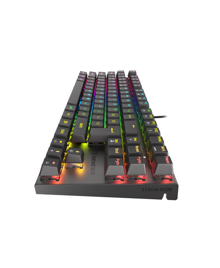 Genesis THOR 303 TKL, Mechanical Gaming Keyboard, RGB LED light, US, Black, Wired, USB Type-A