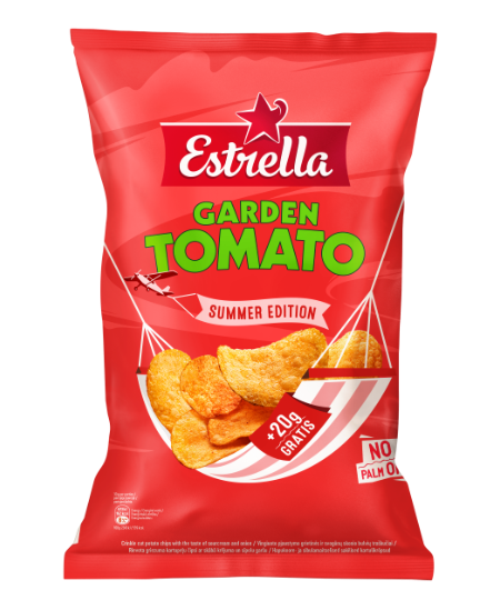 Traškučiai ESTRELLA, lygaus pjaustymo pomidorų skonio, 200 g