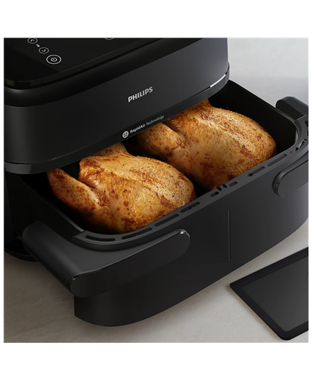 Philips Airfryer Dual Basket | NA150/00 1000 Series | Power 2450 W | Capacity 7 L | RapidAir Plus | Black