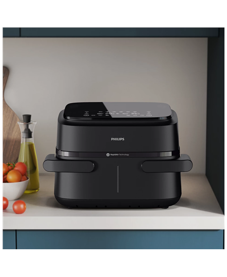 Philips Airfryer Dual Basket | NA150/00 1000 Series | Power 2450 W | Capacity 7 L | RapidAir Plus | Black