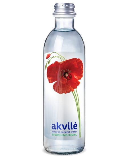 Mineralinis vanduo AKVILĖ, 330 ml, stikle, lengvai gazuotas