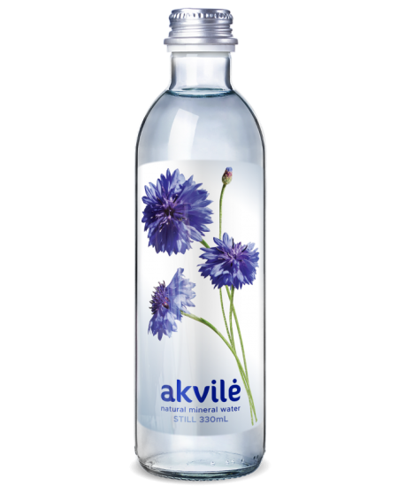 Mineralinis vanduo AKVILĖ, 330 ml, stikle, negazuotas