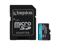Kingston | Canvas Go! Plus | 512 GB | microSD | Flash memory class Class 10, UHS-I, U3, V30, A2