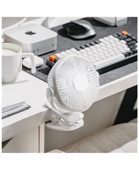 Adler Rechargeable fan with clip | AD 7335 | Table Fan | 6 W | Diameter 12.7 cm | Number of speeds 3 | Oscillation | White