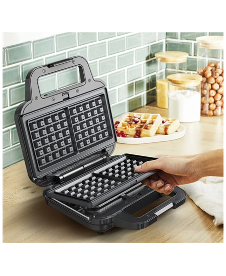 TEFAL | UltraCompact 3in1 SW383D10 | Sandwich Maker | 700 W | Number of plates 3 | Gray/Black