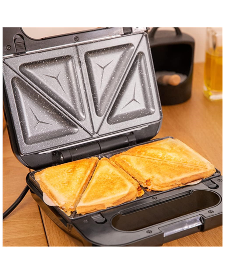 Cecotec Sandwich Maker | Rock’nToast 4in1 | 1000 W | Number of plates 4 | Black