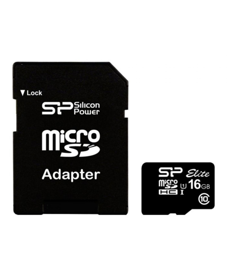 Silicon Power Elite UHS-I 16 GB, MicroSDHC, Flash memory class 10, SD adapter