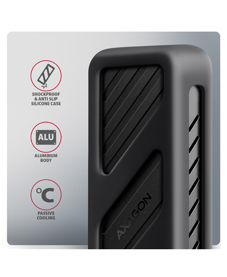 AXAGON USB-C 20Gbps - M.2 NVMe SSD ARMORED Box | EEM2-20G