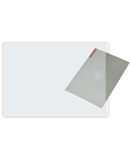 Stalo patiesalas rašymui PANTA PLAST, 648 x 509 mm, su kišene, plastikinis, skaidrus