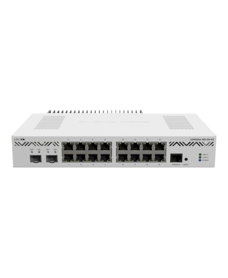 Mikrotik CCR2004-16G-2S+PC | MikroTik | Ethernet Router | CCR2004-16G-2S+PC | 10/100/1000 Mbit/s | Mesh Support No | MU-MiMO No 