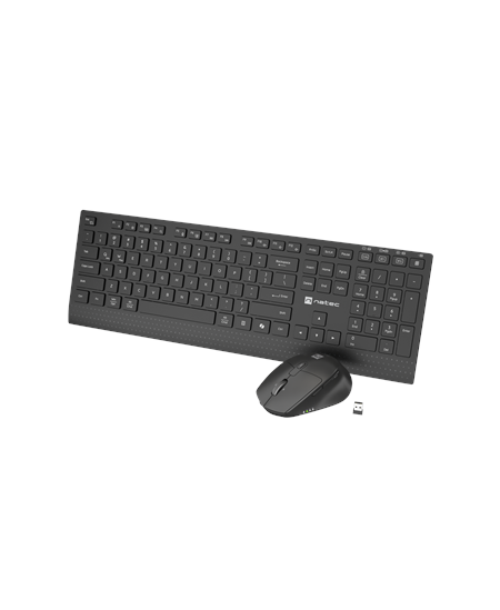 Natec Keyboard and Mouse | Stringray 2 | Keyboard and Mouse Set | Wireless | US | Black