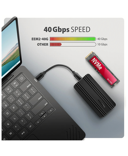 AXAGON USB-C 40Gbps external enclosure for M.2 NVMe SSD | EEM2-40G
