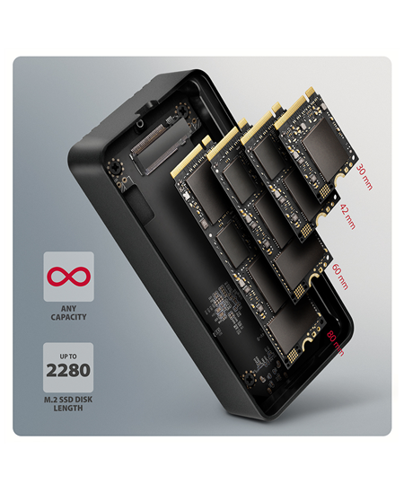 AXAGON USB-C 40Gbps external enclosure for M.2 NVMe SSD | EEM2-40G