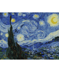 Tapyba pagal skaičius: ŽVAIGŽDĖTA NAKTIS Vincentas van Gogas 40x50 dėžutėje