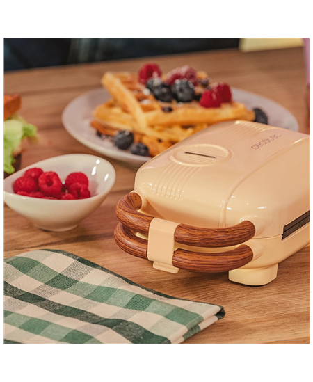 Cecotec Sandwich Maker | Rock'nToast Retro One Yellow Retro-style | 700 W | Number of plates 3 | Yellow