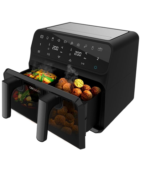 Cecotec Double hot air fryer | Cecofry Advance 9000 Window | Power 2200 W | Capacity 9 L | Black