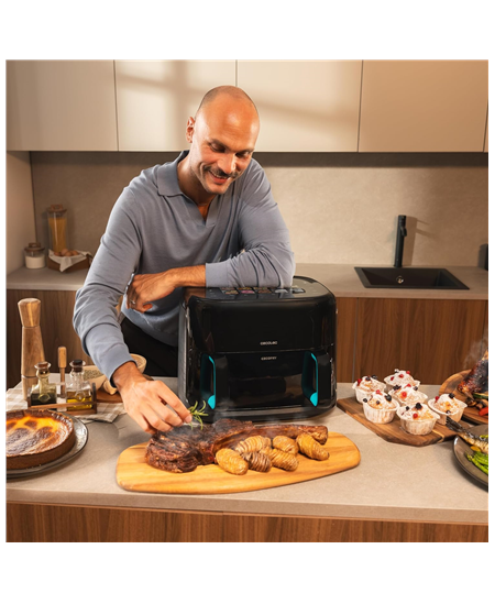 Cecotec Double hot air fryer | Cecofry&Grill Smokin'Prime 11000 | Power 2800 W | Capacity 11 L | Black