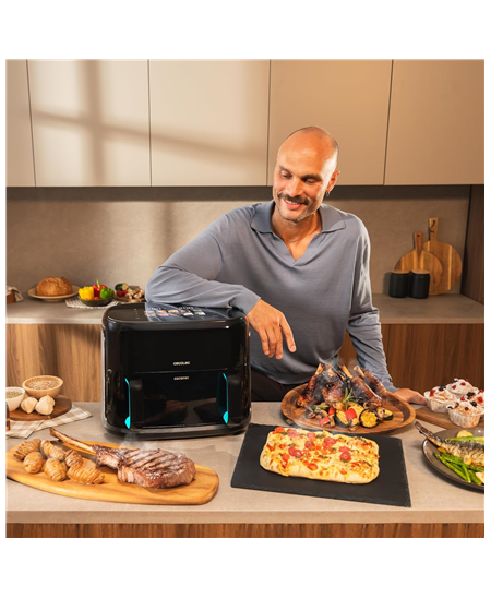 Cecotec Double hot air fryer | Cecofry&Grill Smokin'Prime 11000 | Power 2800 W | Capacity 11 L | Black