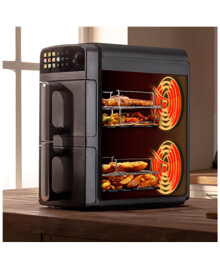 Cecotec Double hot air fryer | Cecofry DuoLevel 10000 | Power 2400 W | Capacity 10 L | Black
