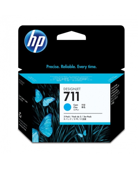 HP 711 3-pack (CZ134A) Rašalinė kasetė, Žydra
