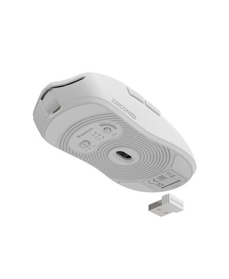 Genesis Zircon 500 G2 | Gaming Mouse | Wireless/Wired | 2.4 GHz, Bluetooth, USB | White