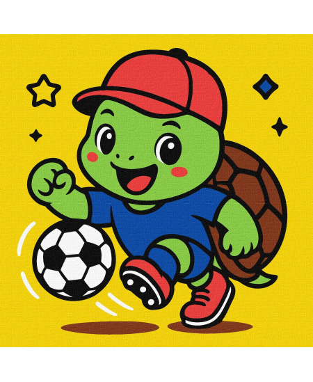 Tapyba pagal skaičius: VĖŽLYS ŽAIDŽIA FUTBOLĄ art_selena_ua 25x25