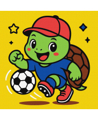 Tapyba pagal skaičius: VĖŽLYS ŽAIDŽIA FUTBOLĄ art_selena_ua 25x25