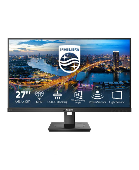 Philips | LCD Monitor with USB-C | 276B1/00 | 27 " | IPS | QHD | 16:9 | 75 Hz | 4 ms | 2560 x 1440 pixels | 300 cd/m² | HD