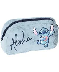 Pliušinis penalas PASO Stitch Blue Aloha, didelis, vieno skyriaus