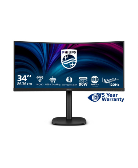 Philips | 34B2U3600C/00 | 34 " | VA | 21:9 | 60 Hz | 4 ms | 3440 x 1440 pixels | 300 cd/m² | HDMI ports quantity 1 | Black