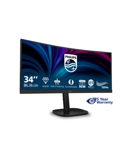 Philips | 34B2U3600C/00 | 34 " | VA | 21:9 | 60 Hz | 4 ms | 3440 x 1440 pixels | 300 cd/m² | HDMI ports quantity 1 | Black