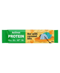 Baltyminis batonėlis ACTIVUS su karamelės gabaliukais, 40g