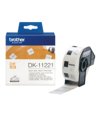 Brother DK-11221 (DK11221) Square Labels, Black on White, 23 mm, 1000 labels per roll