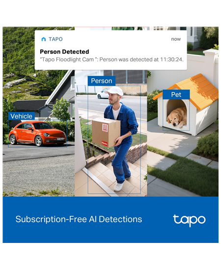 TP-LINK | Tapo C710 | Pan/Tilt Security Floodlight Camera | 3 MP | F/2.0 | IP65 | H.264 | microSD up to 512 GB