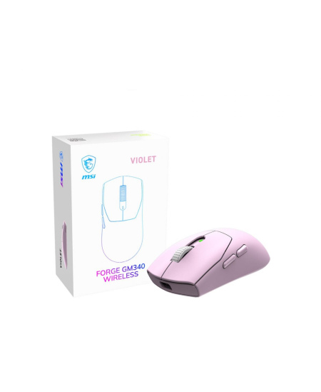 MSI Gaming Mouse | FORGE GM340 WIRELESS | Wireless | 2.4 GHz, Bluetooth , USB | Violet