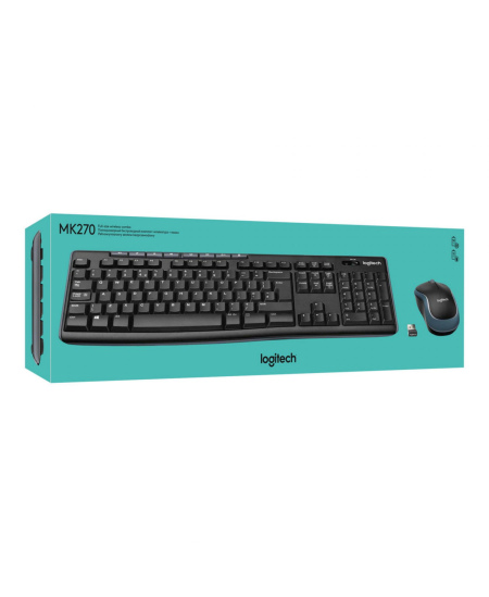 Logitech MK270 | Keyboard and Mouse Set | Wireless | US | Black