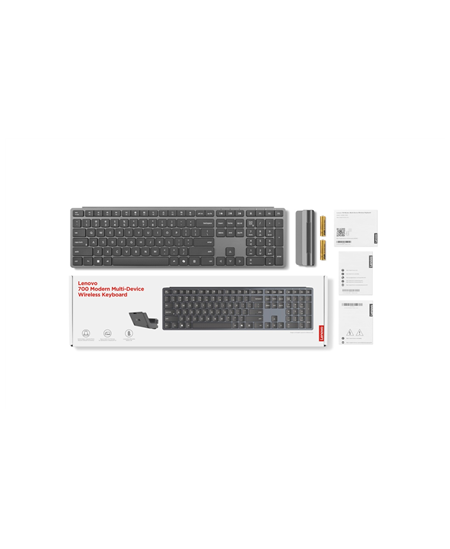 Lenovo | 700 Modern Multi-Device | Keyboard | Wireless | Lithuanian | Bluetooth | Luna Grey