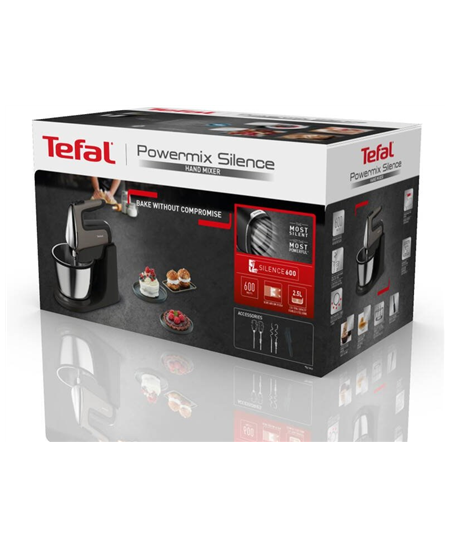 TEFAL | Hand Mixer | Powermix Silence HT654E38 | Hand Mixer | 600 W | Number of speeds 5 | Turbo mode | Dark grey