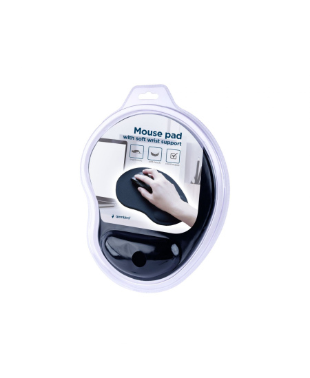 Gembird | Mouse Pad with Soft Wrist Support | MP-ERGO-01 | 240 x 200 x 4 mm | Black