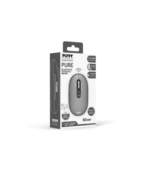 PORT CONNECT Mouse | PURE MAC | Wireless | Bluetooth | Gris clair