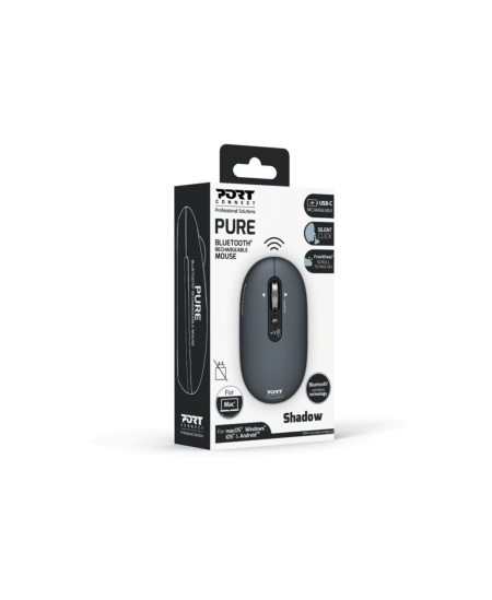 PORT CONNECT Mouse | PURE MAC | Wireless | Bluetooth | Gray