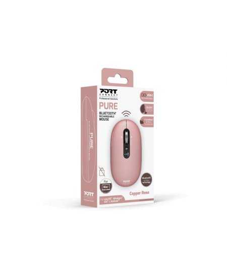 PORT CONNECT Mouse | PURE MAC | Wireless | Bluetooth | Pink