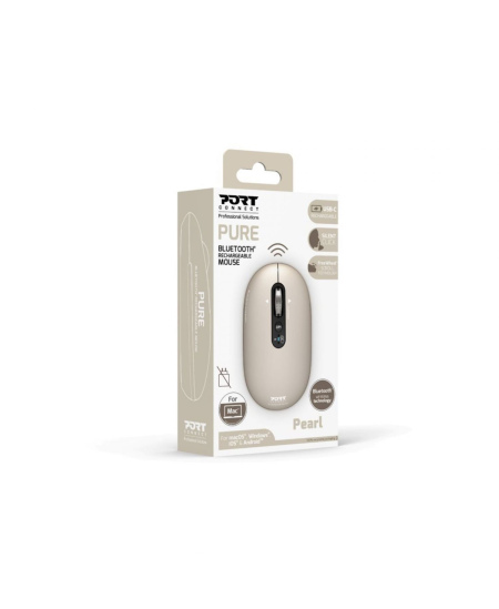 PORT CONNECT Mouse | PURE MAC | Wireless | Bluetooth | Beige Perle